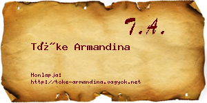 Tőke Armandina névjegykártya